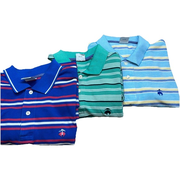 Brooks‎ Brother 1818 Slim Fit Performance Polo Men's Large Golf Lot Of 3